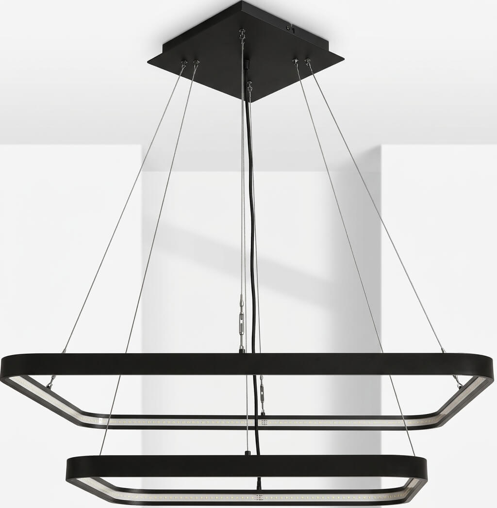 Pentalux Led Sarkıt Avize Siyah 2'li Kare  PL 30014